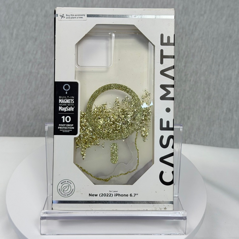 Case-Mate iPhone 15 Plus‎ 14 Plus Case MagSafe Karat Gold Marble 10ft Drop New